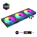 Ventilador Gamemax FN12A-S3I BK ARGB negro para controlador inteligente