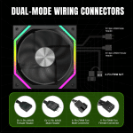 Ventilador Gamemax FN12A-N2-R ARGB negro multiple conector para case de PC - Imagen 2