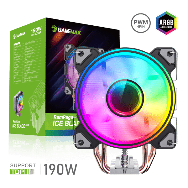 Ventilador Gamemax ICE BLADE ARGB compatible con Intel